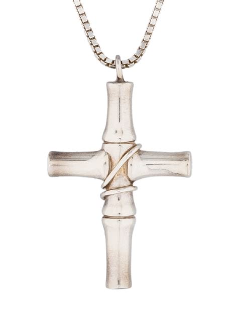 gucci gg chain necklace|Gucci bamboo cross necklace.